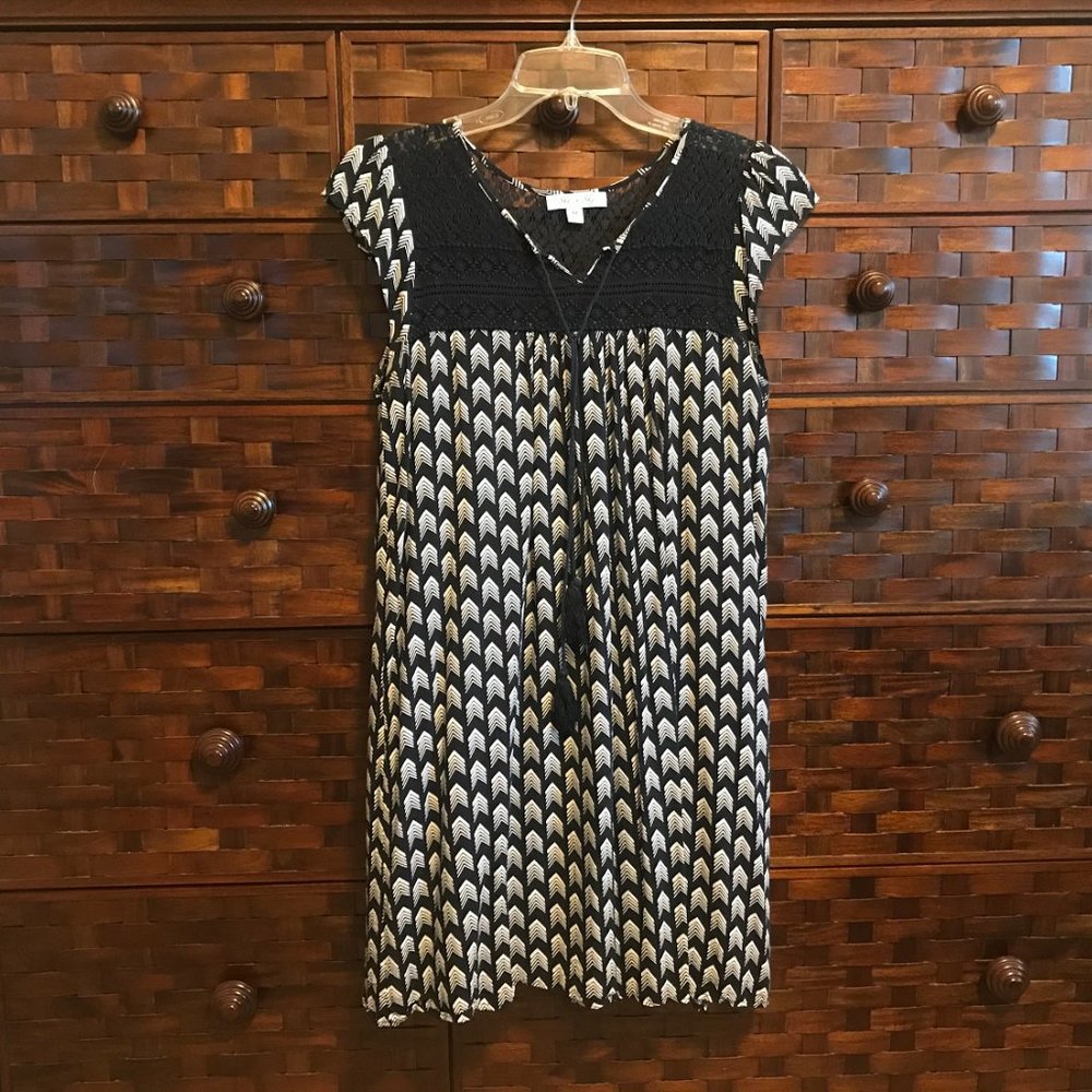 She + Sky Summer Dress, Fully Lined Navy Medium